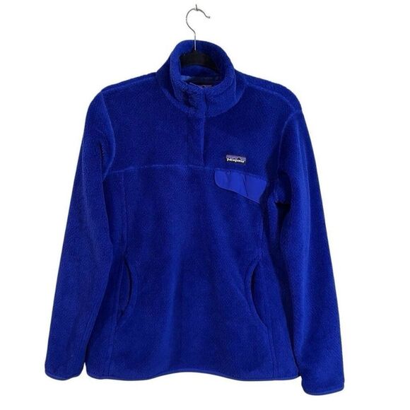 Patagonia Sweaters - Patagonia Sweater Womens Sweater Size Medium Blue Snap T Fleece Pullover Pockets